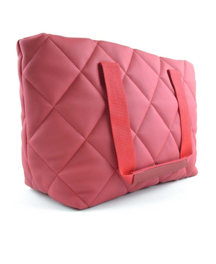 Kırmızı Kapitoneli Şişme Omuz Çantası